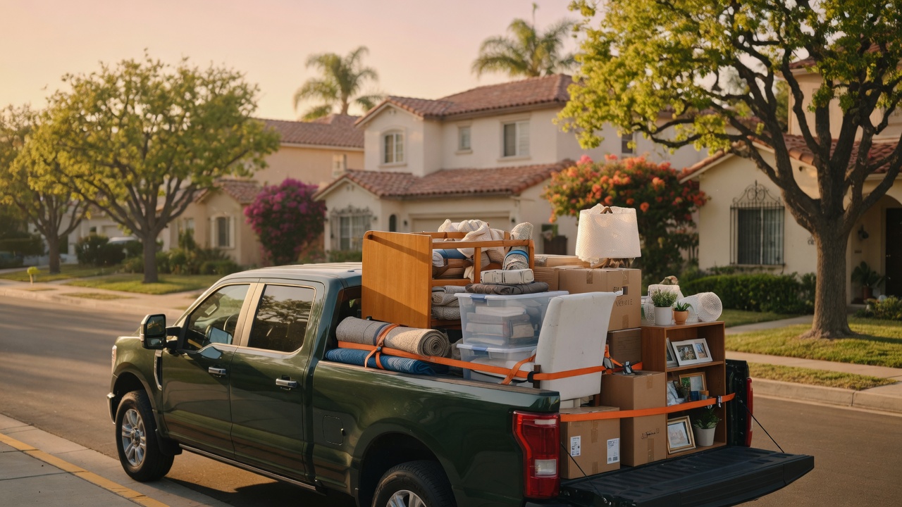 Next Door Hauling truck ready for a Vacaville residential pickup